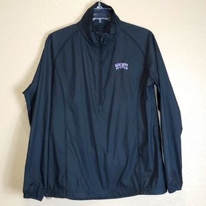 Peter Millar Wind Half Zip TCU WindBreaker Medium Black Casual